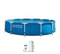 Piscina desmontable circular intex metal frame 4 metros con depuradora