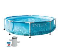 Piscina desmontable circular intex metal frame beachside 3 metros con depuradora