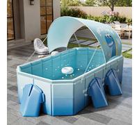 Piscina Desmontable con Toldo, Gran Piscina Rígida Familiar para Jardín | Estructura Estable con Amplia Zona de Baño para Niños y Adultos(2.6m/102in)