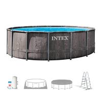 Piscina desmontable intex prism frame greywood 4,6 metros + depuradora