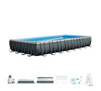 Piscina Desmontable INTEX Ultra XTR Frame con Depuradora y Clorador, 975x488x132 Cm, Gris