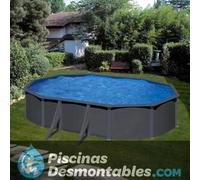 Piscina Desmontable ovalada color antracita 500 x 300 x 120 cm de acero GRE - CD Talla única