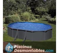 Piscina Desmontable ovalada color antracita 500 x 300 x 132cm de acero GRE - CD Talla única