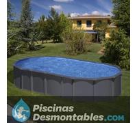 Piscina Desmontable ovalada color antracita 610 x 375 x 120 cm de acero GRE - CD Talla única