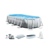 Piscina ovalada prism frame 5 metros con depuradora de cartucho
