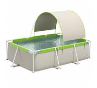 Piscina Desmontable Rectangular con Toldo, Piscina Familiar Exterior | Gran Piscina de Jardín con Estructura Resistente y Zona de Sombra(74.8in/190cm)