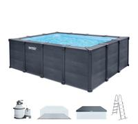 Piscina desmontable rectangular graphite gray panel 4 metros con depuradora