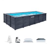 Piscina desmontable rectangular graphite gray panel 6 metros con depuradora