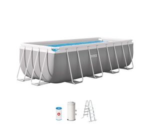 Piscina desmontable rectangular intex prism frame 4 metros + depuradora + escalera
