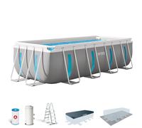 Piscina desmontable rectangular 8.418 l c/depuradora clearview prism frame intex 400 cm