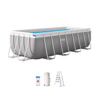 Piscina Desmontable Rectangular Prism Frame con Depuradora, 400x200x122 Cm, Gris Claro