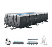 Piscina Desmontable Rectangular Ultra XTR INTEX con Depuradora 5.700 L/h, 549x274x132 Cm, Azul/Gris