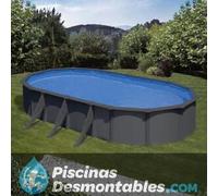 Piscina Desmontable redonda color antracita Ø 350 x 132 cm de acero GRE- CD Talla única