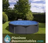 Piscina Desmontable redonda color antracita 300 x 120 cm de acero GRE - CD Talla única