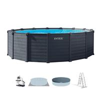 Piscina desmontable redonda graphite gray panel 5 metros con depuradora