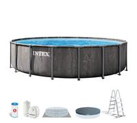 Piscina desmontable redonda greywood 5 metros con depuradora y accesorios