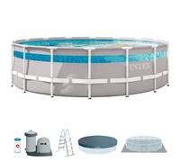 Piscina desmontable redonda intex prism frame clearview ventana panorámica 5 metros
