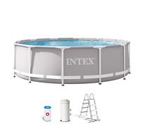 Piscina Desmontable Redonda Intex Prisma Frame con Depuradora, 366x99 Cm, Gris