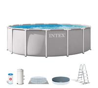 Intex piscina desmontable redonda prism frame 4,5 metros con depuradora y escalera 457 cm