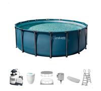 Piscina desmontable redonda ultraluxe 5,5 metros con depuradora y accesorios