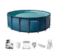 Piscina desmontable redonda ultraluxe 5 metros con depuradora y accesorios