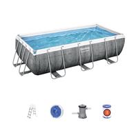 Piscina elevada Bestway 56721-3 Power Steel 404x201x100 cm efecto ratán