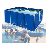 Piscina Elevada para Acuario Estanque Lona para Estanque de Peces con Soporte Plegable de Lona de Pvc for Peces for Cultivo de Koi,Riego y Almacenamiento de Agua,1 * 1 * 0.6m