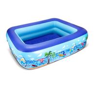 Piscina Hinchable, 110 x 83 x 34 CM Piscina Hinchable Infantil, Piscina Inflable Infantil, Piscina Hinchable Bebe, Piscina Rectangular para Jardín Interior Exterior