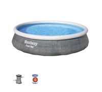 Bestway Fast Set 57376 piscina sobre suelo Piscina hinchable Círculo 7340 L Gris