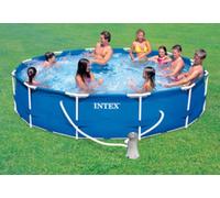Piscina Hinchable Con Estructura Redonda Intex Cm. 366X76H Con Bomba
