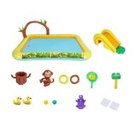 Piscina Hinchable con Tobogán Colchoneta divertida con animales de la