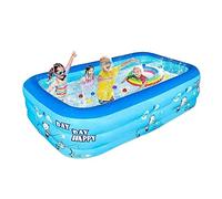 Piscina Hinchable de jardín, Piscina Infantil Azul 174x125x53cm Rectangular Gruesa Familiar de Gran tamaño