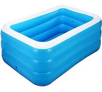 Piscina Hinchable de jardín, Tamaños múltiples Azules de la Piscina Inflable Familiar Rectangular del Patio Trasero(130 * 90 * 50cm)