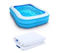 Piscina Hinchable Infantil de PVC Antifugas, Piscina Inflable con Inflado y Drenaje Rápidos, Piscina Rectangular Multiusos para Juegos de Agua al Aire Libre, Piscina de Bolas Interior, Piscina para Ma