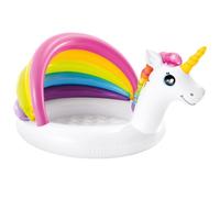 INTEX Piscina infantil hinchable con parasol unicornio 102x127x69 cm