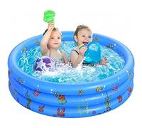 Piscina hinchable infantil, piscina de 3 anillos para bebés con base de colchón de aire, piscina pequeña para niños pequeños para jardín y p