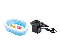 Piscina Hinchable intex my Sea Friends 163x107x46 cm - 230 litros & 66640 - Bomba eléctrica invertible con boquillas 220-240V, Color Azul