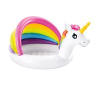 INTEX Piscina infantil hinchable con parasol unicornio 102x127x69 cm
