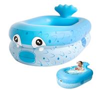 Piscina Hinchable, Piscina Bebe, Piscina Infantil, Piscinas Pequeñas, Flotadores Piscinas Hinchables Pez Globo con Fondo de Burbuja Hinchable de Seguridad para Jardín,Terraza,Playa,Interiore (Azul)