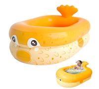 Piscina Hinchable, Piscina Bebe, Piscina Infantil, Piscinas Pequeñas, Flotadores Piscinas Hinchables Pez Globo con Fondo de Burbuja Hinchable de Seguridad para Jardín,Terraza,Playa,Interiore (Naranja)
