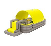 Piscina Hinchable, Piscina Hinchable Familiar de PVC con tobogán y toldo | Patio trasero familiar multicolor de 2,1-3,0 m: piscina inflable con tobogán y toldo(Yellow,2.1m)