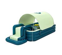 Piscina Hinchable, Piscina Hinchable Familiar de PVC con tobogán y toldo | Patio trasero familiar multicolor de 2,1-3,0 m: piscina inflable con tobogán y toldo(Grün,2.6m)