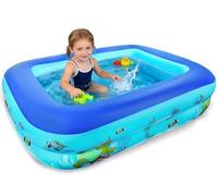 Piscina Hinchable Rectangular Pequeña, 120 cm Piscina Infantil Inflable, Piscinas Hinchables, Piscinas Rectangulares para Interior, Exterior, Jardín, Patio, Resistente y Antideslizantes