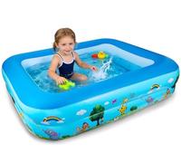 Piscina Hinchable Rectangular Pequeña, 120 cm Piscina Infantil Inflable, Piscinas Hinchables, Piscinas Rectangulares para Interior, Exterior, Jardín, Patio, Resistente y Antideslizantes