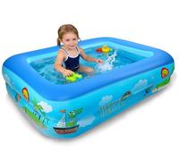 Piscina Hinchable Rectangular Pequeña, 120 cm Piscina Infantil Inflable, Piscinas Hinchables, Piscinas Rectangulares para Interior, Exterior, Jardín, Patio, Resistente y Antideslizantes