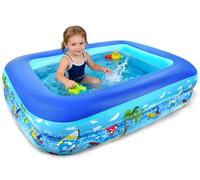 Piscina Hinchable Rectangular Pequeña, 120 cm Piscina Infantil Inflable, Piscinas Hinchables, Piscinas Rectangulares para Interior, Exterior, Jardín, Patio, Resistente y Antideslizantes