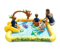 Piscina Infantil con Tobogán Colchoneta divertida con animales de la jungla