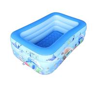Piscina infantil hinchable rectangular - Piscina infantil de PVC 140 x 90 x 45 cm | Piscina familiar resistente para jardín, camping y mascotas | Centro de juegos portátil de verano para niñas y niñas