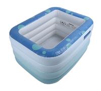 Piscina infantil inflable verde de 1,2 m, 4 capas, plegable, fondo grueso