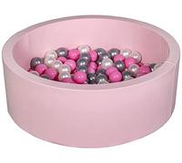 Piscina infantil para ninos de bolas pelotas 150 piezas rosa (Colores de bolas: perla, rosa claro, plateado)